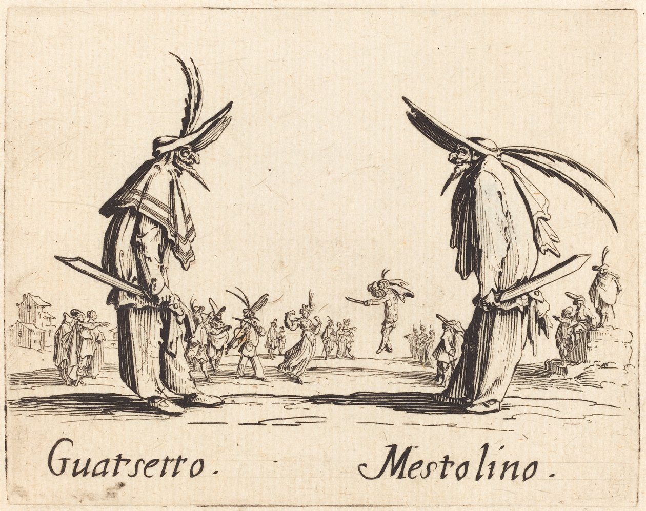 Guatsetto and Mestolino by Jacques Callot