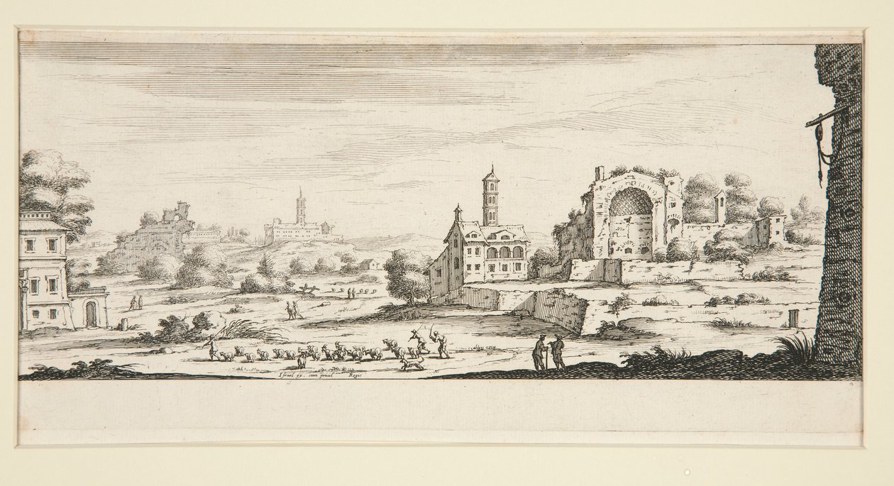 Landscape with Large Buildings by Jacques Callot