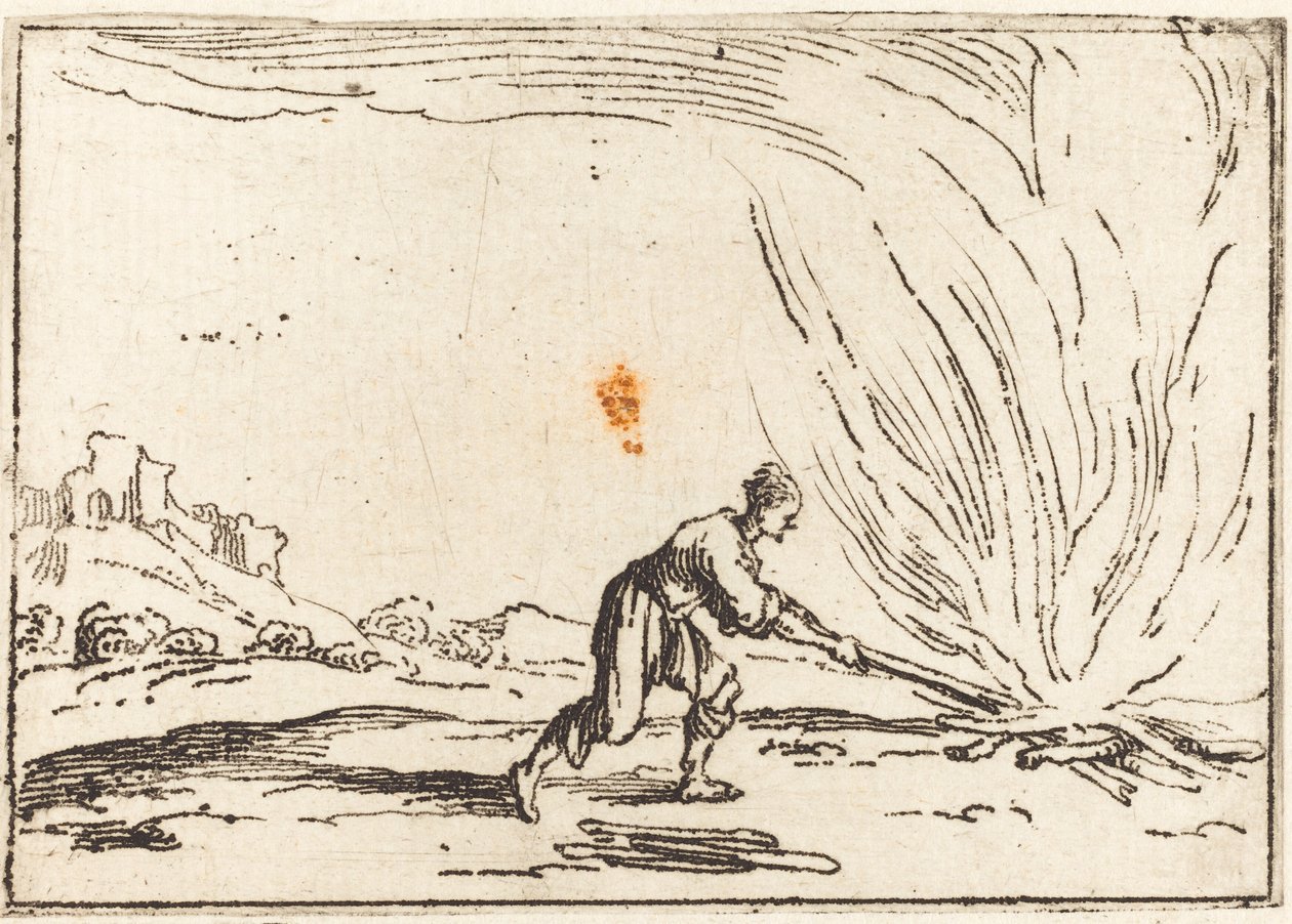 Man Attending a Fire by Jacques Callot