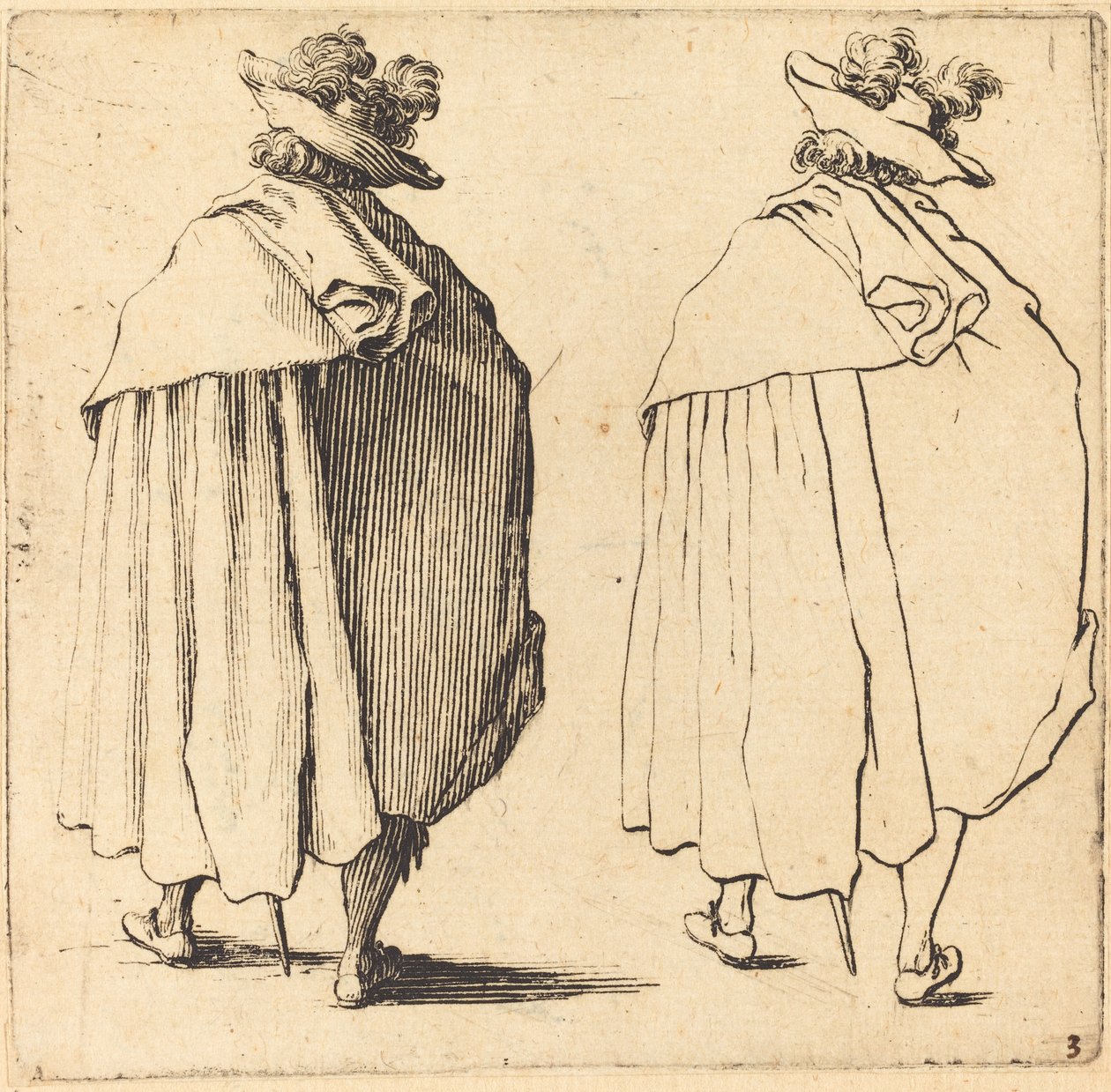 Man in Cloak, Seen from Behind by Jacques Callot