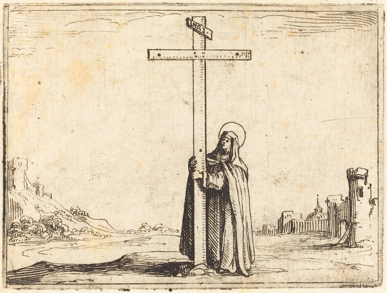 Nun Embracing the Holy Cross by Jacques Callot