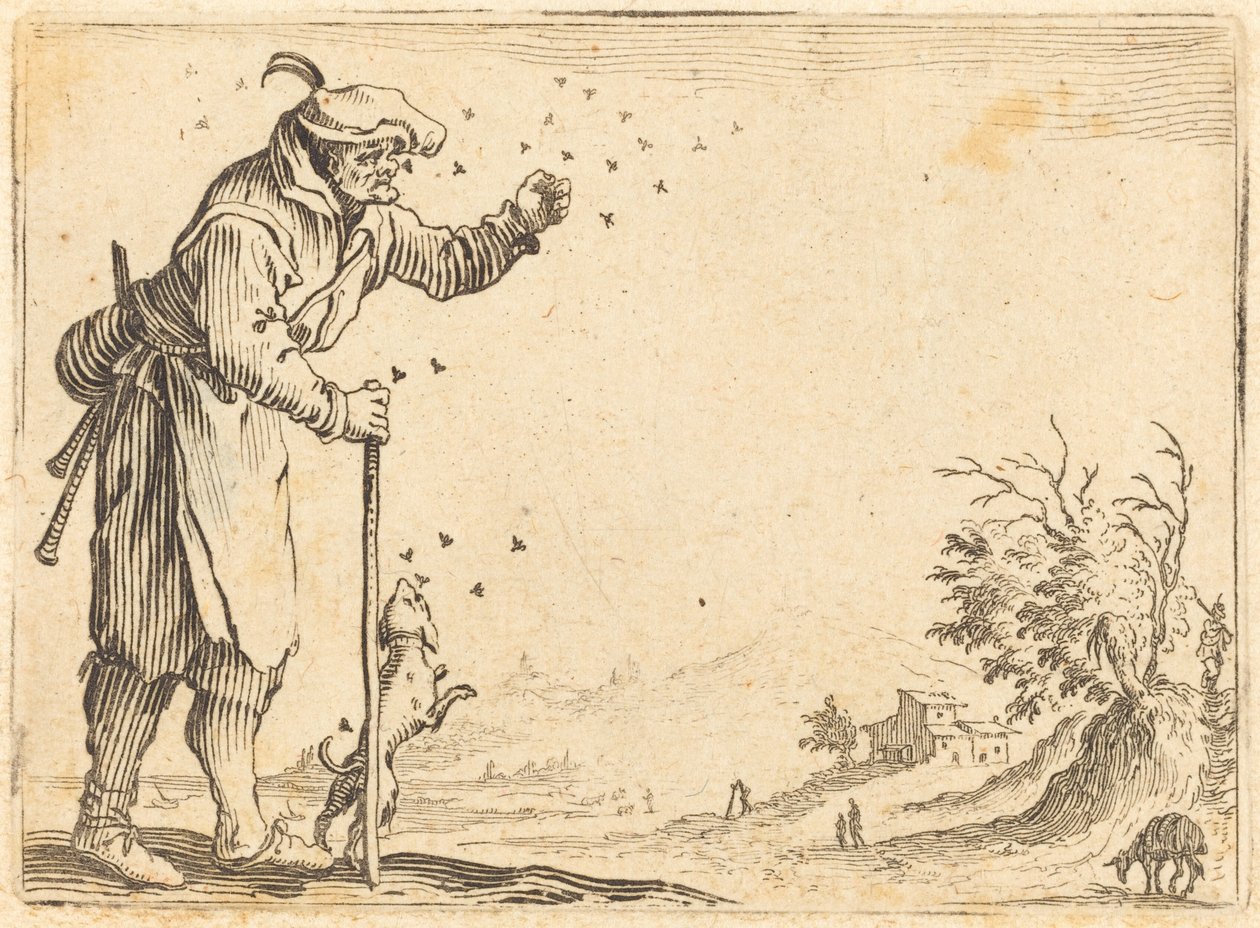 Peasant Attacked by Bees by Jacques Callot