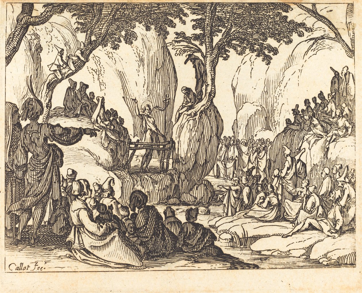 Saint John Preaching in the Desert by Jacques Callot