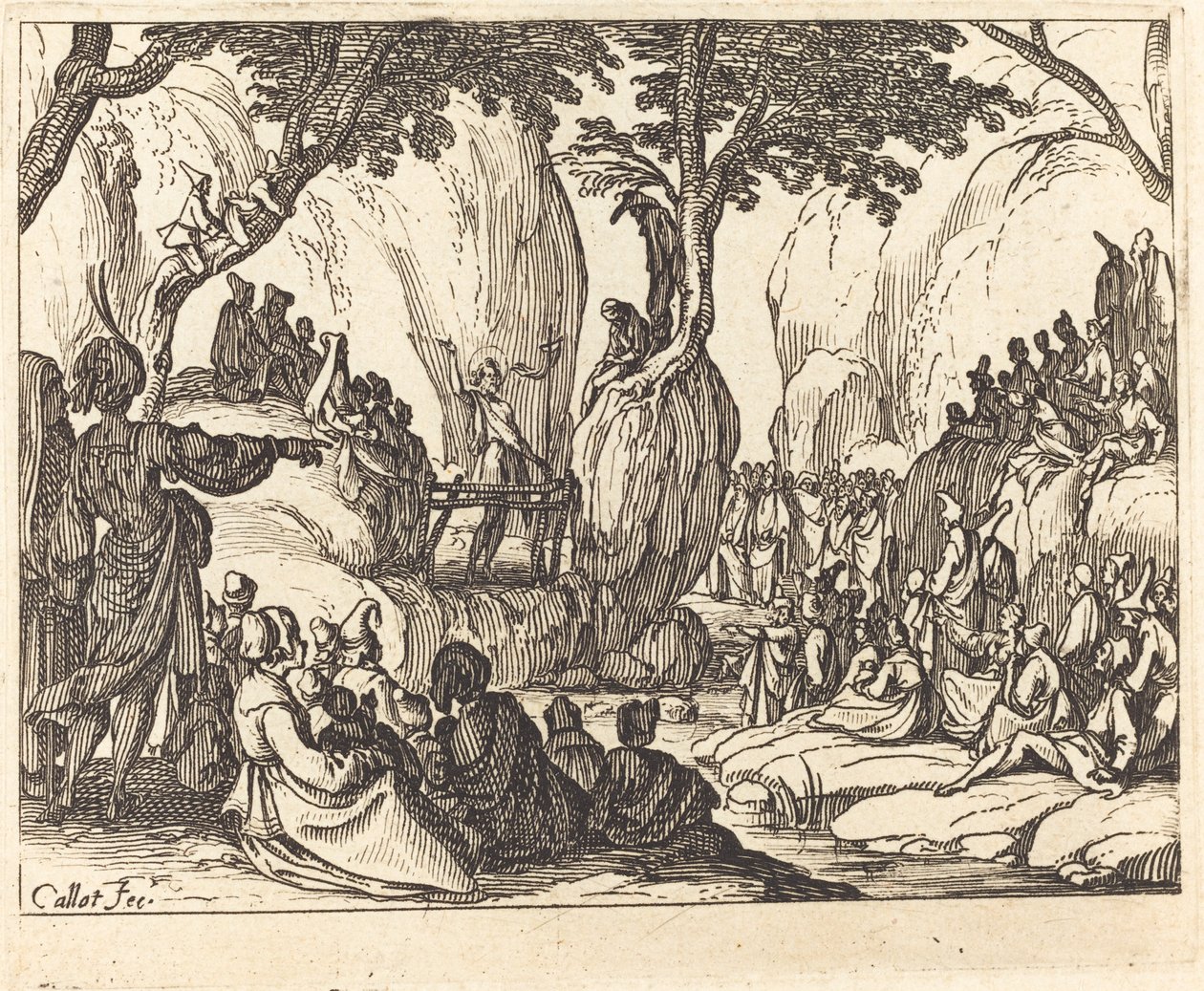 Saint John Preaching in the Desert by Jacques Callot