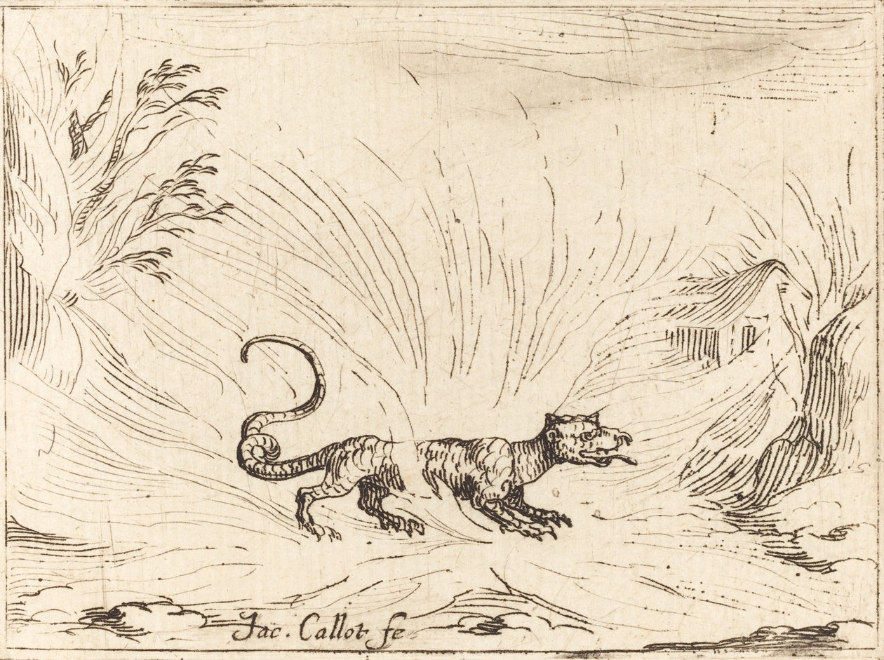 Salamander Surrounded by Flames by Jacques Callot