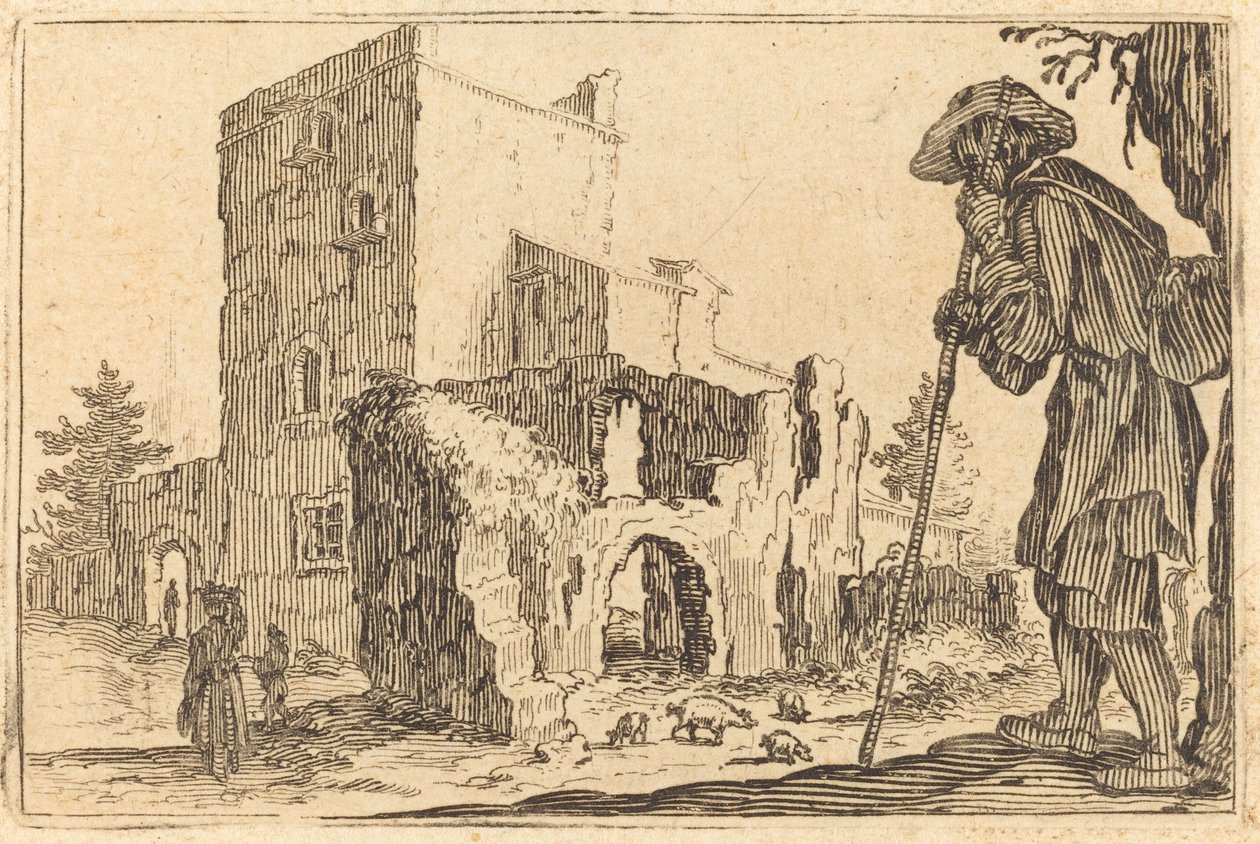 Shepherd and Ruins by Jacques Callot
