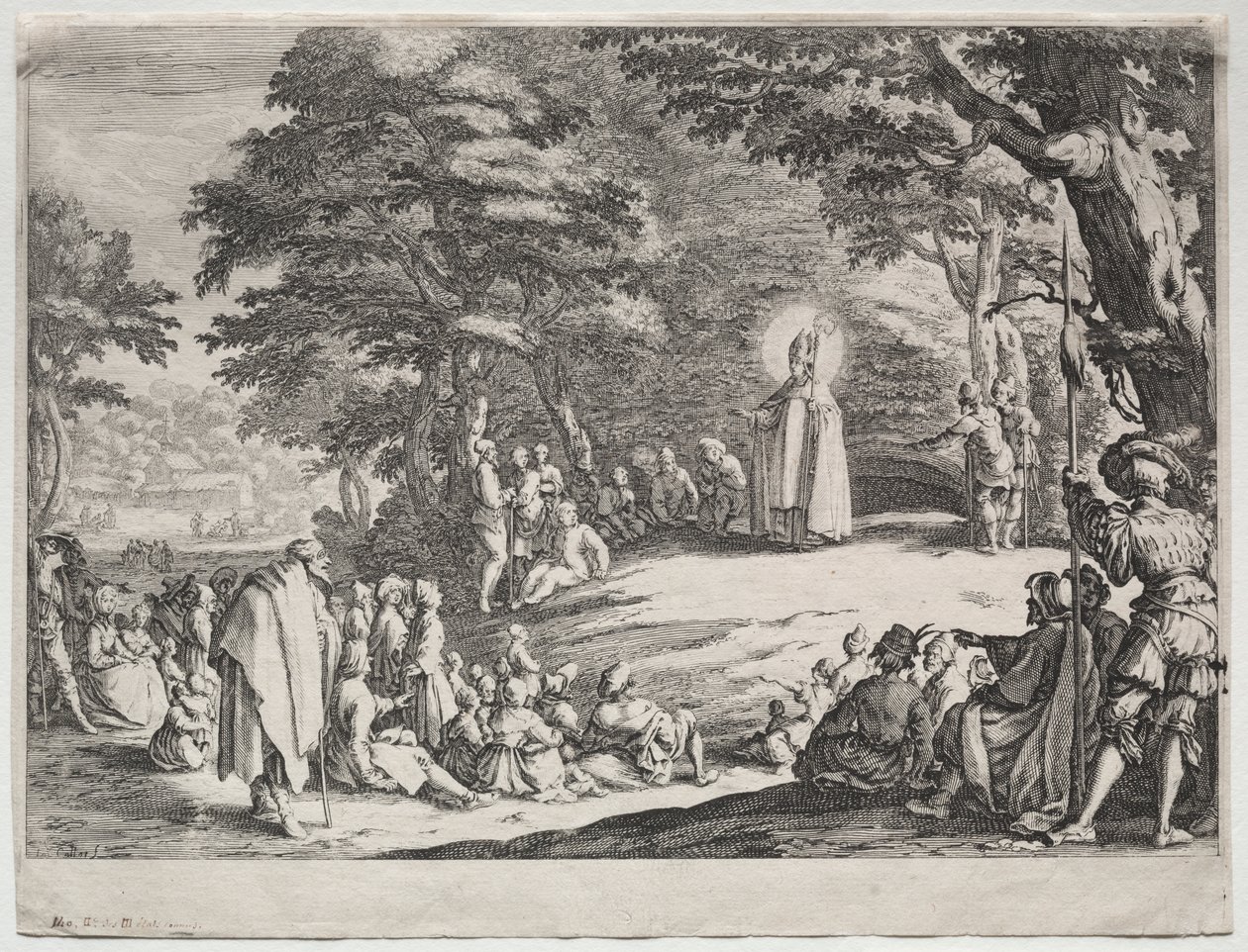 St. Amo Preaching in a Wood by Jacques Callot
