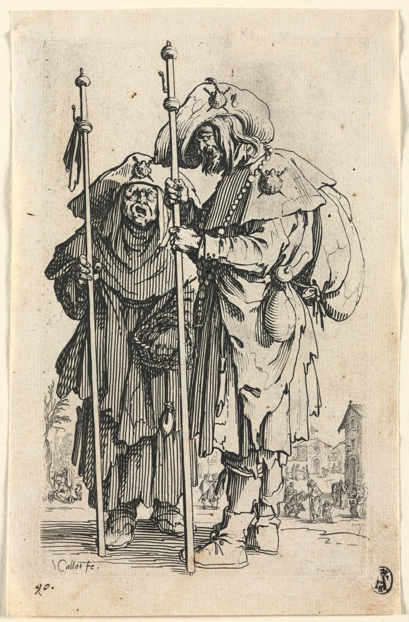 The Beggars: The Two Pilgrims, c. 1623 by Jacques Callot