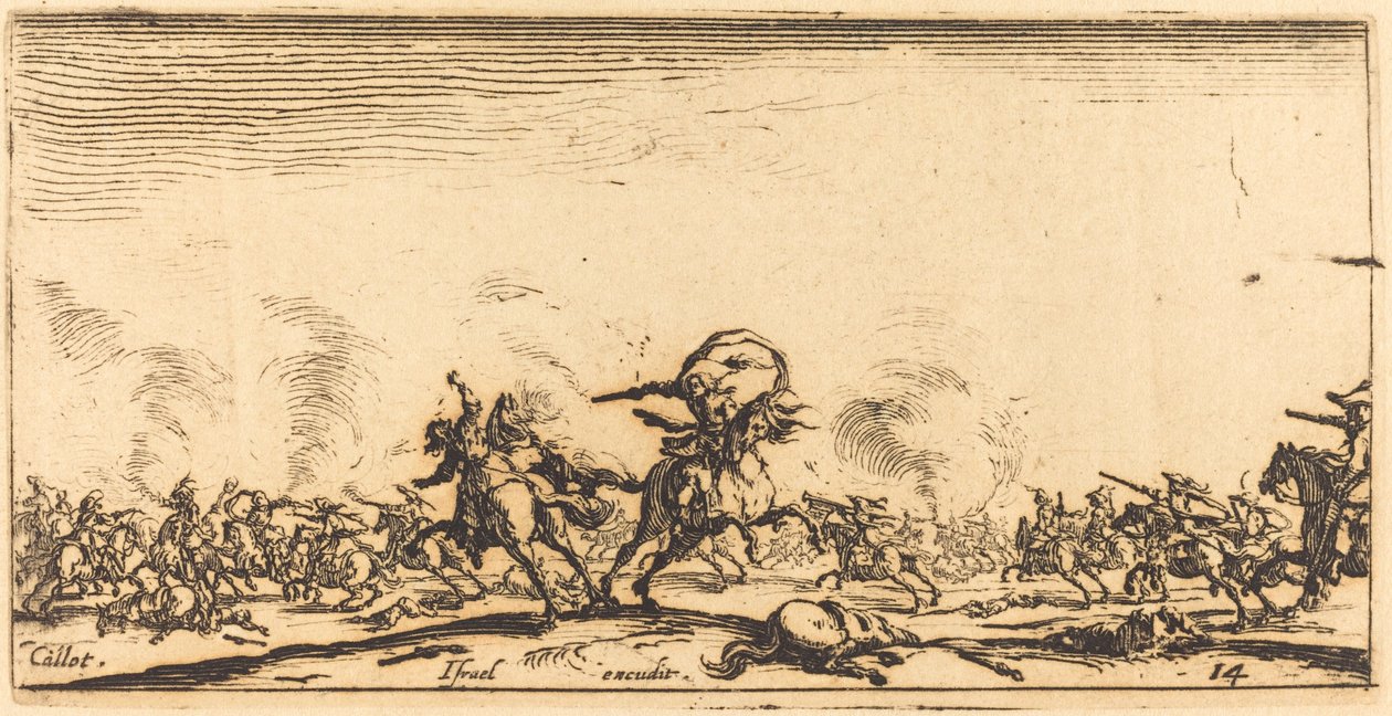 The Cavalry Combat with Pistols by Jacques Callot