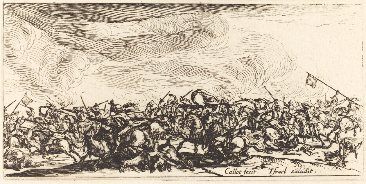 The Cavalry Combat with Swords by Jacques Callot
