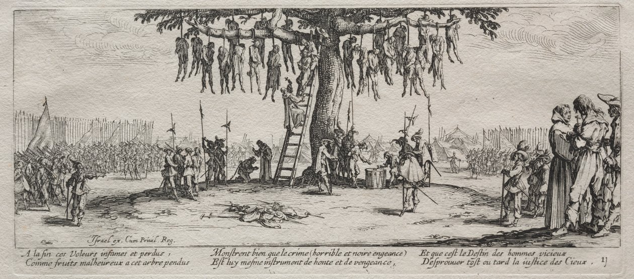 The Large Miseries of War: The Hanging by Jacques Callot