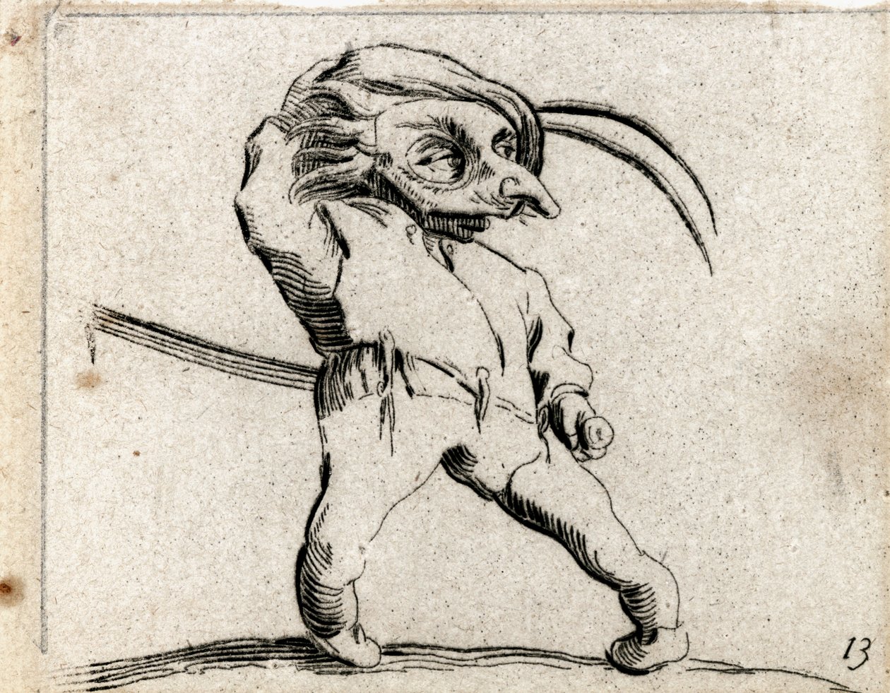 Various Hunchback Figures (engraving) by Jacques Callot