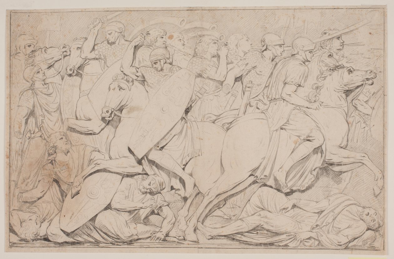 Battle Scene with Fallen Enemies by Jacques Francois Joseph Saly
