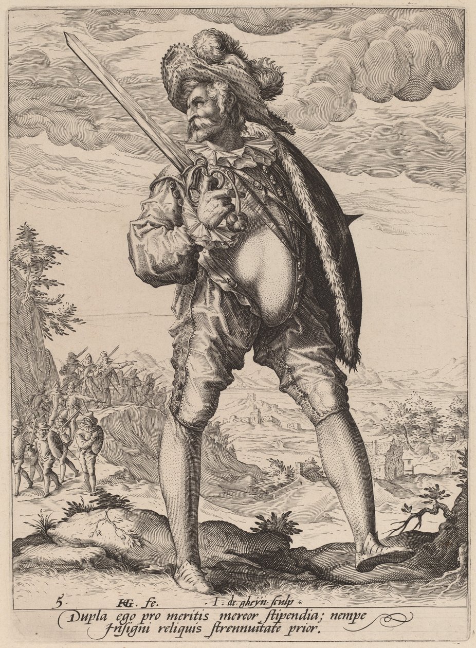 Standard Bearer by Jacques de Gheyn II after Hendrik Goltzius