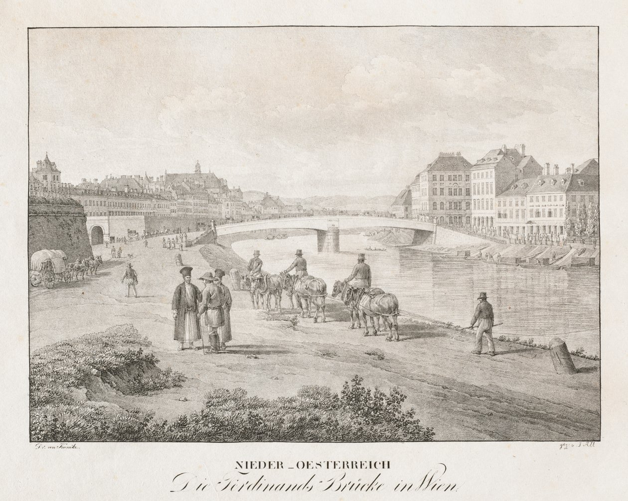 Lower Austria, The Ferdinand Bridge in Vienna by Jakob Alt