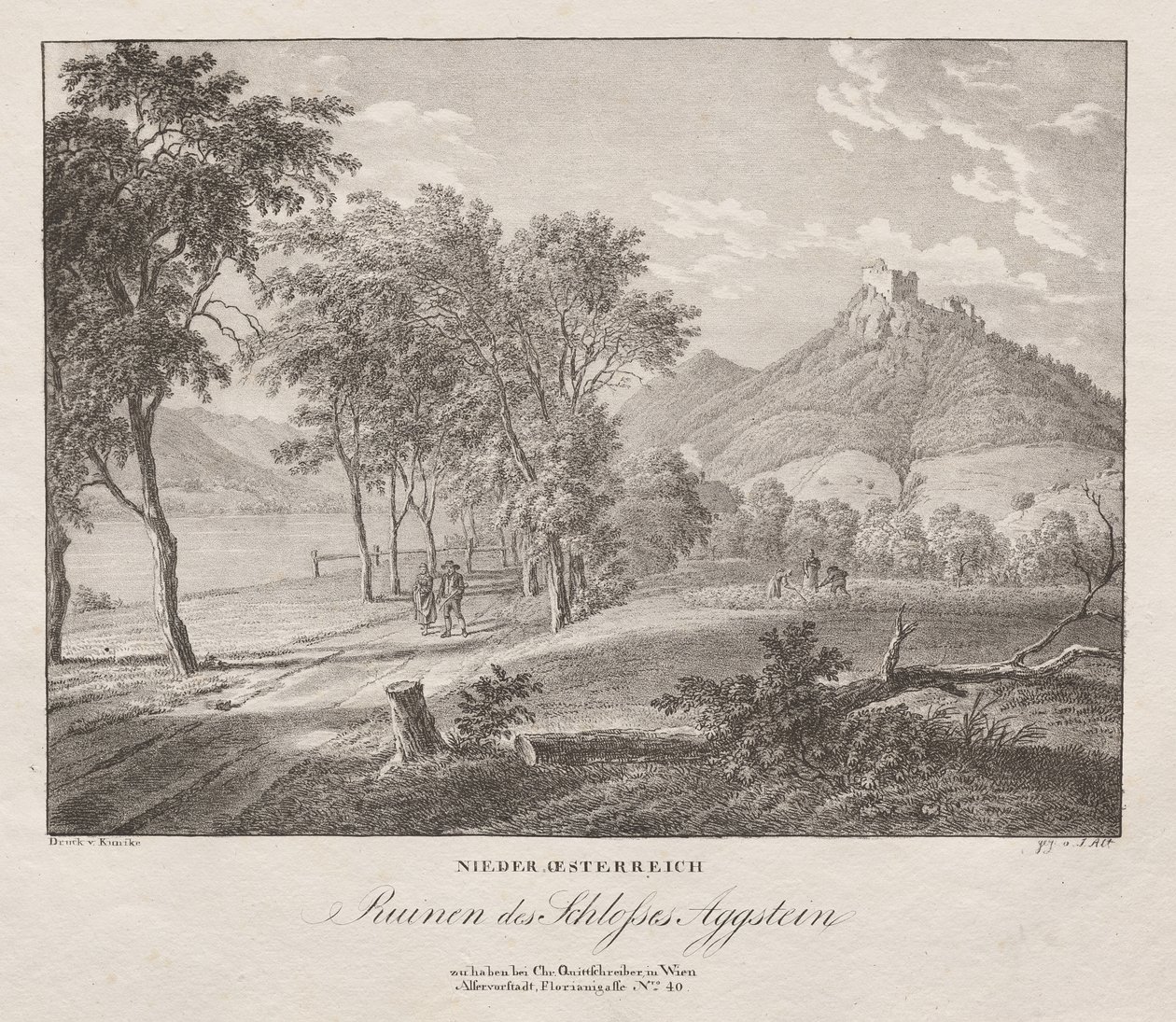 Lower Austria, Ruins of Aggenstein Castle by Jakob Alt