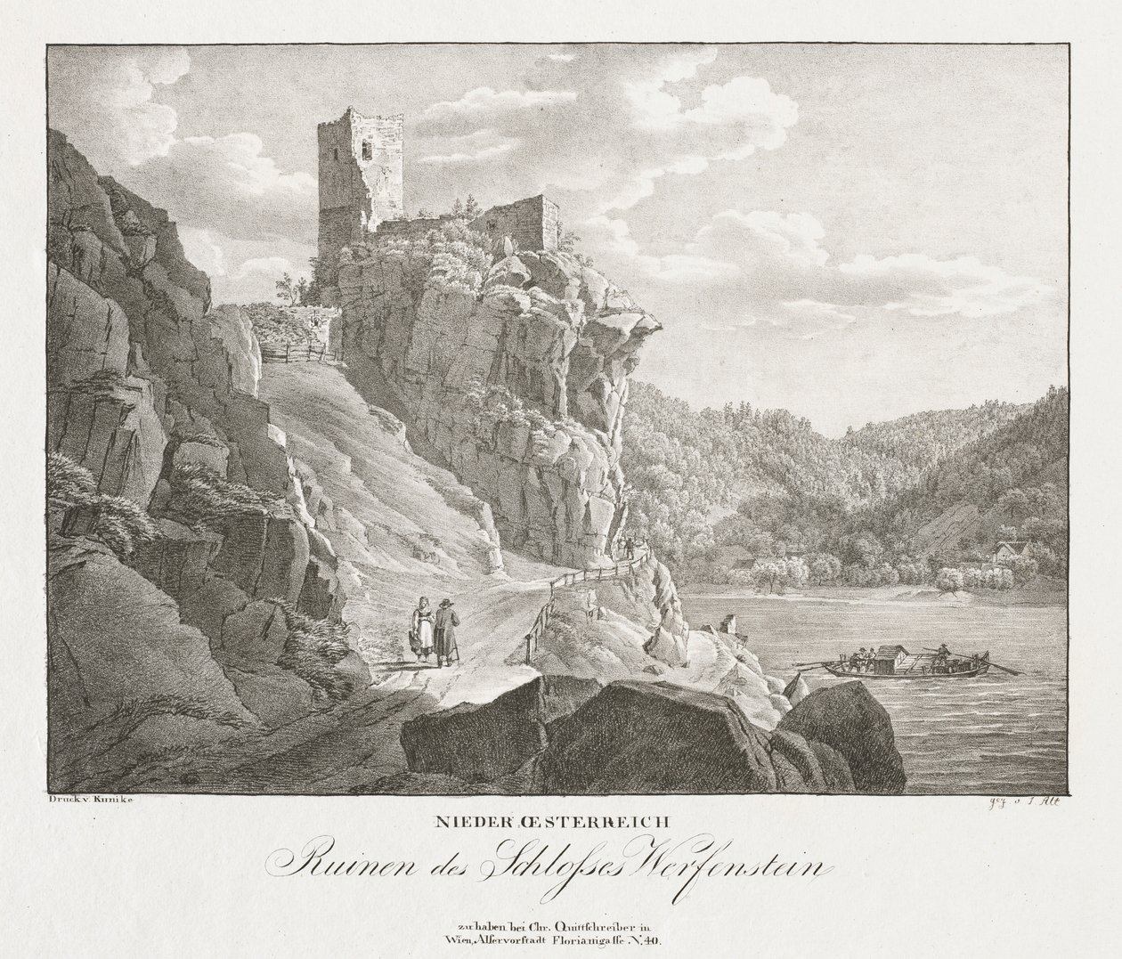 Ruins of Werfenstein Castle, Lower Austria by Jakob Alt