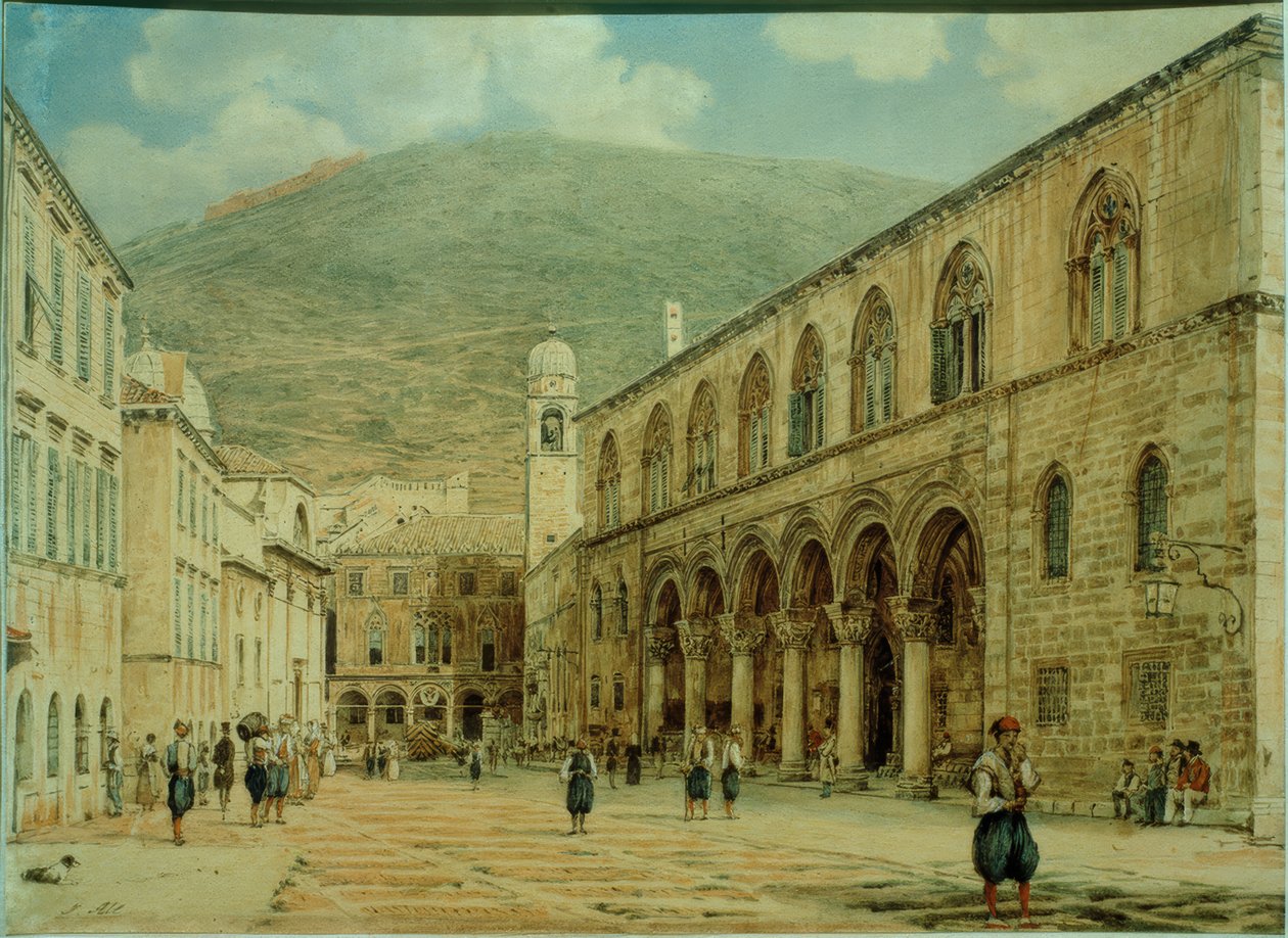 Square in Ragusa (Dubrovnik) by Jakob Alt