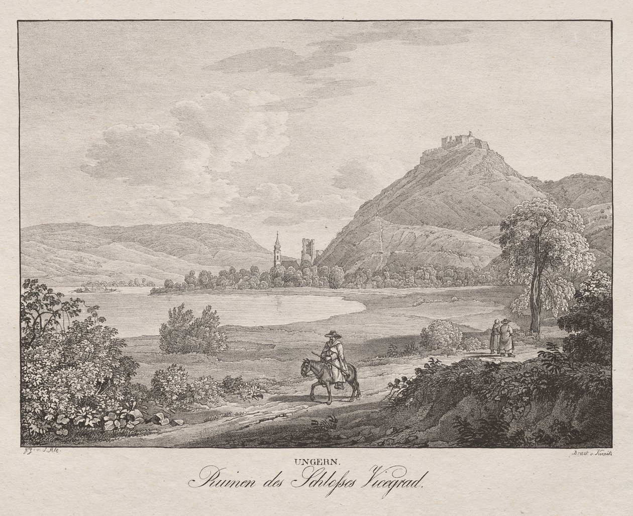Hungary, Ruins of Vicegrad Castle by Jakob Alt