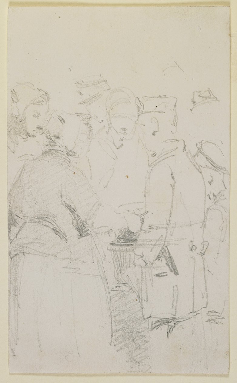 A group of figures around a brazier, 1858 by James Abbott McNeill Whistler