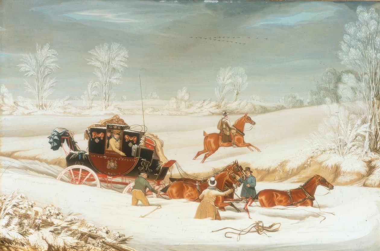 The Mail Coach in a Drift of Snow by James Pollard