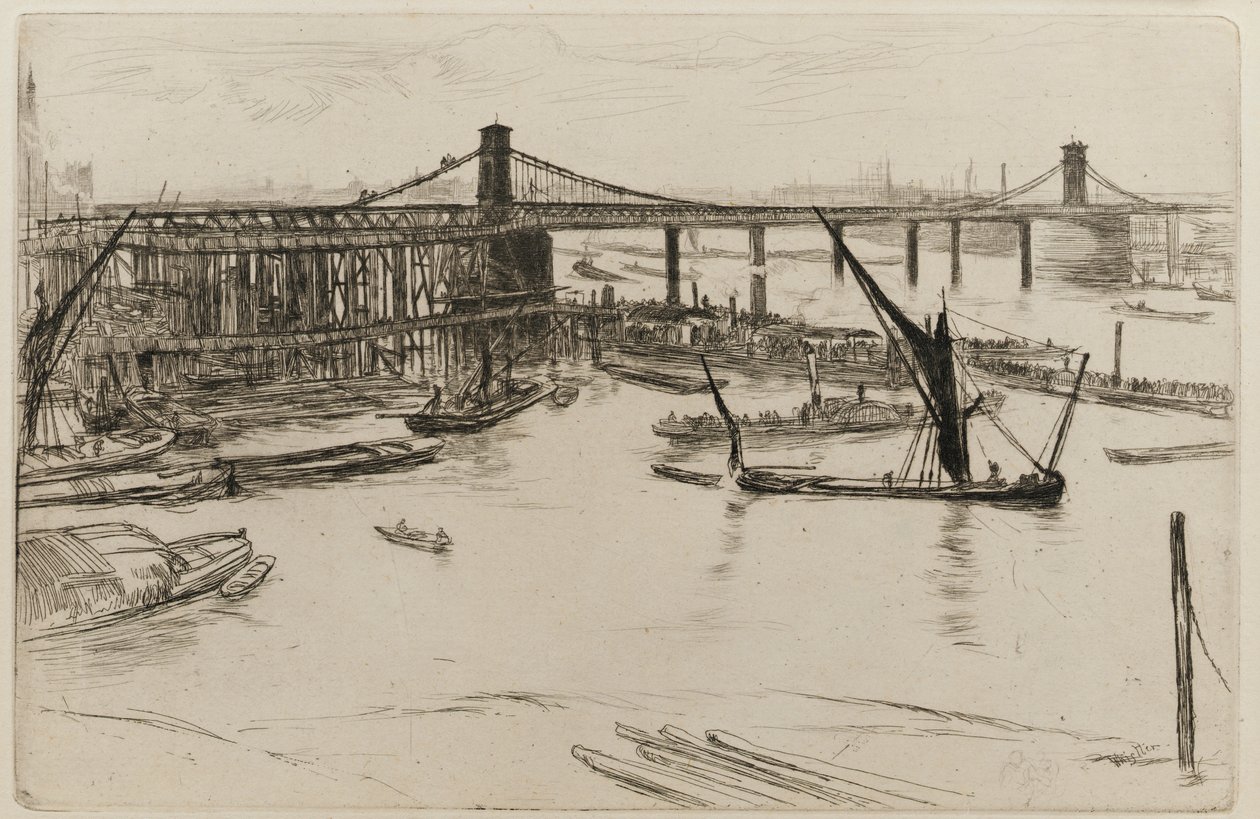 Old Hungerford Bridge, 1861 by James Abbott McNeill Whistler