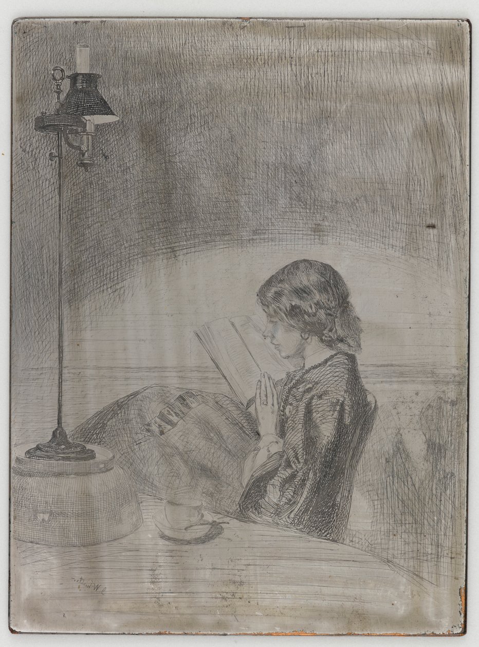 Reading by Lamplight by James Abbott McNeill Whistler