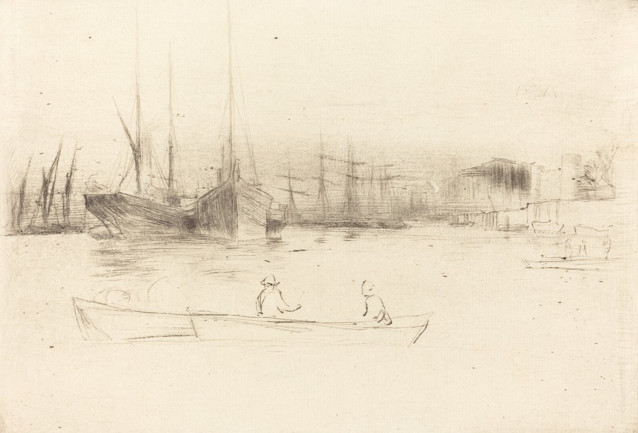 Steamboats off the Tower by James Abbott McNeill Whistler