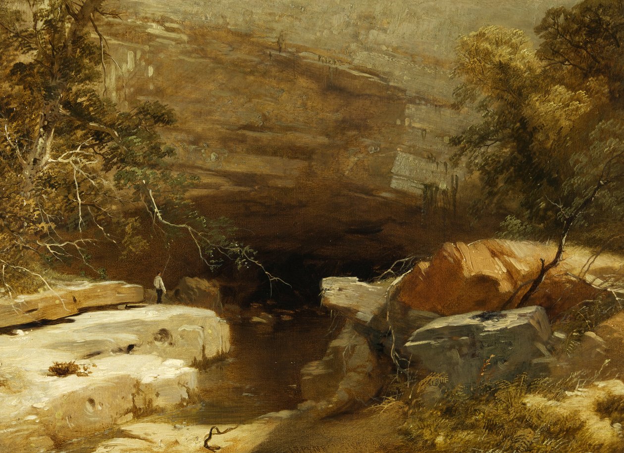 Landscape, Porth-yr-ogof, Vale of Neath by James Baker Pyne