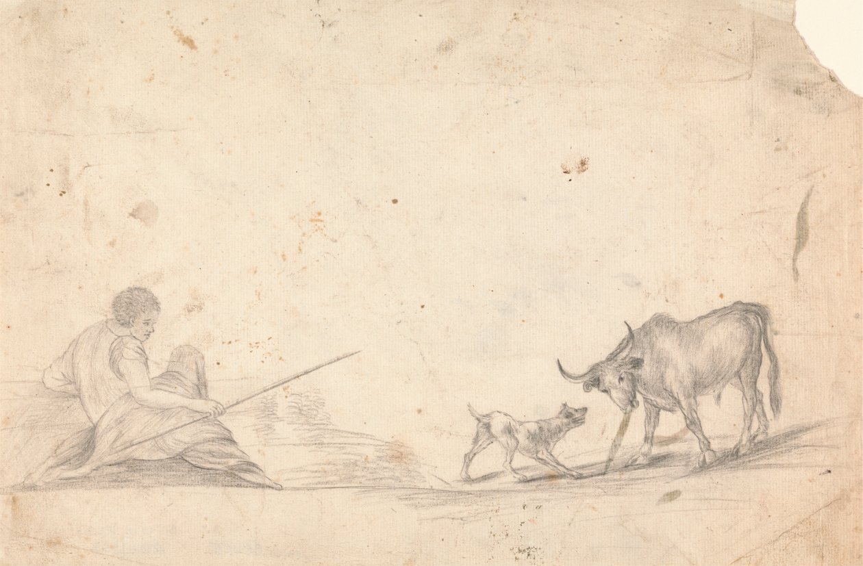 Herdsman, Dog, and Cow by James Bruce