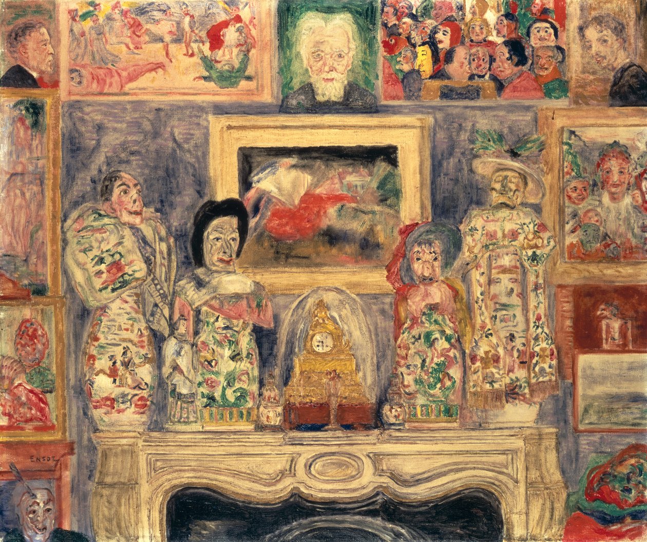 Interior with Three Portraits by James Ensor