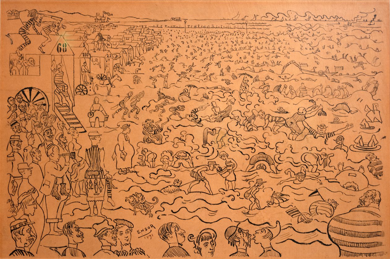 The Bathing at Ostend by James Ensor
