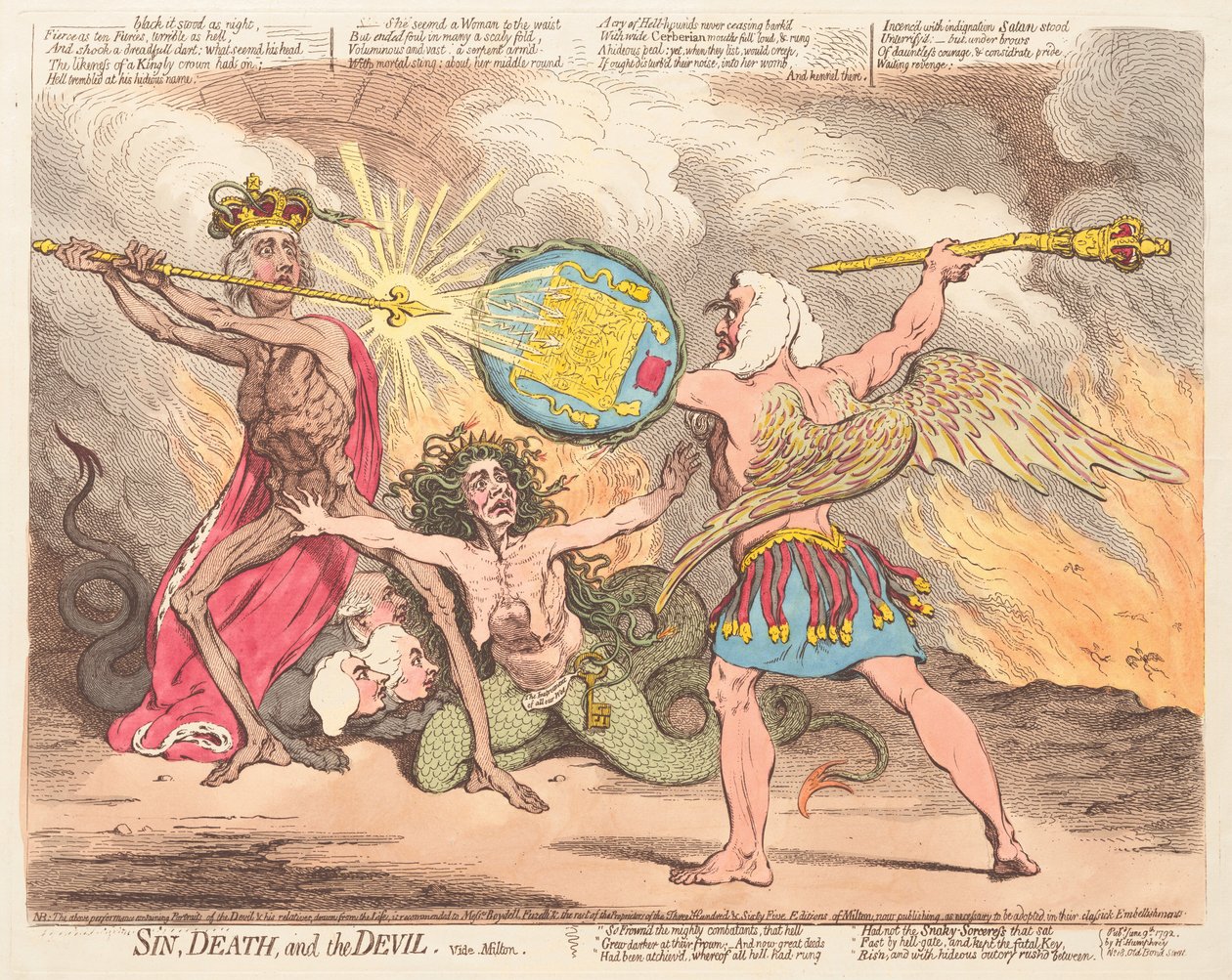 Sin, Death, and the Devil, vide Milton by James Gillray