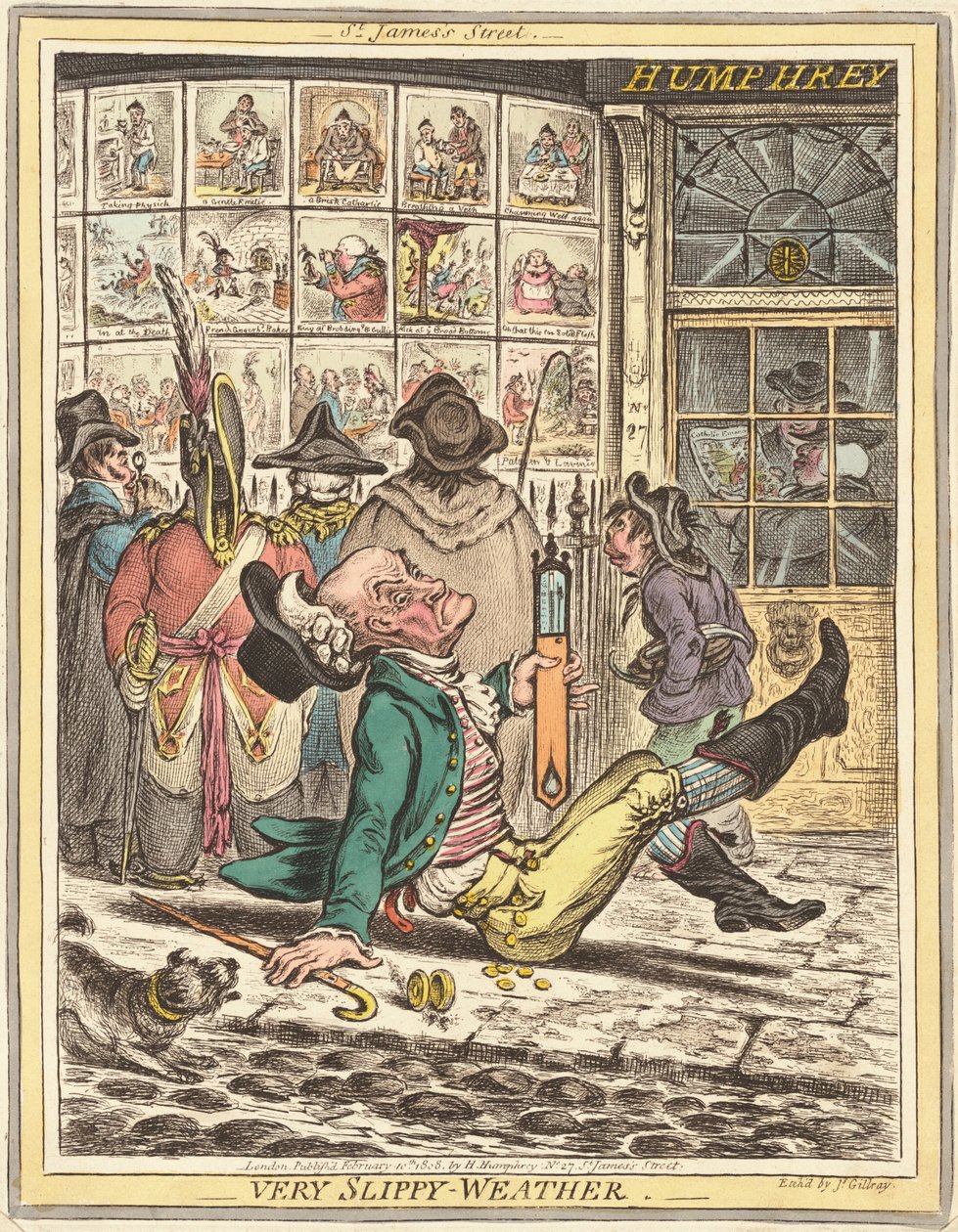 Very Slippy Weather by James Gillray after Rev. John Sneyd