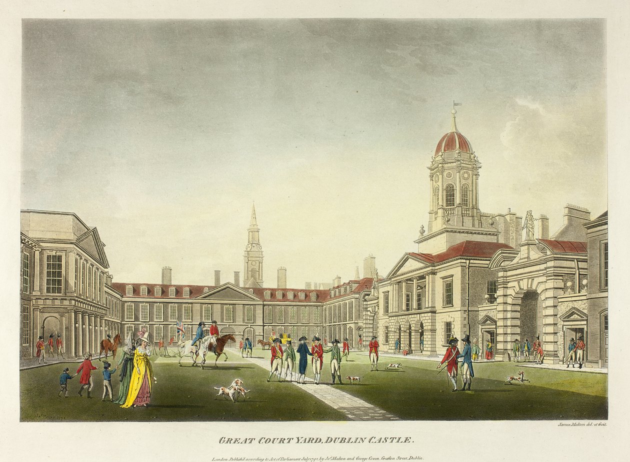 Great Courtyard, Dublin Castle by James Malton