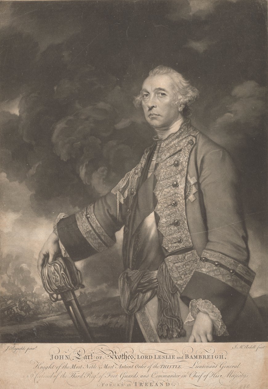 General John Leslie, 10th Earl of Rothes by James McArdell