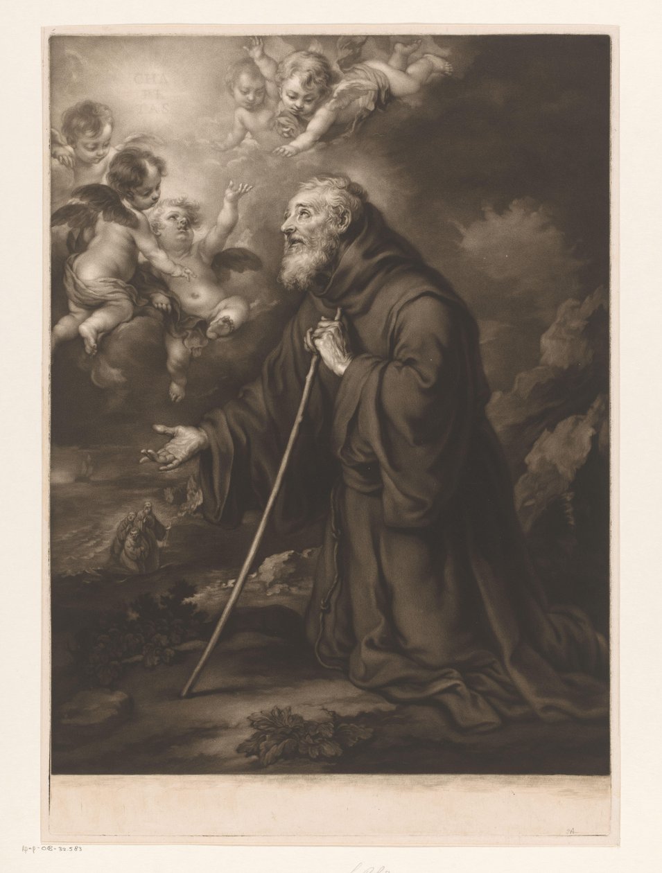 Kneeling St. Francis of Paola in Prayer by James McArdell