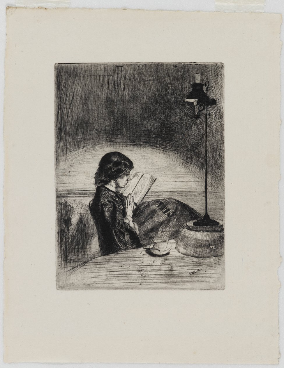 Reading by Lamplight by James Abbott McNeill Whistler