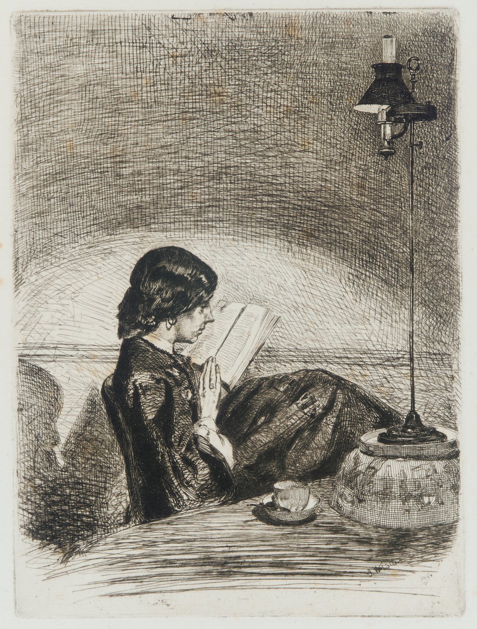 Reading by Lamplight by James Abbott McNeill Whistler
