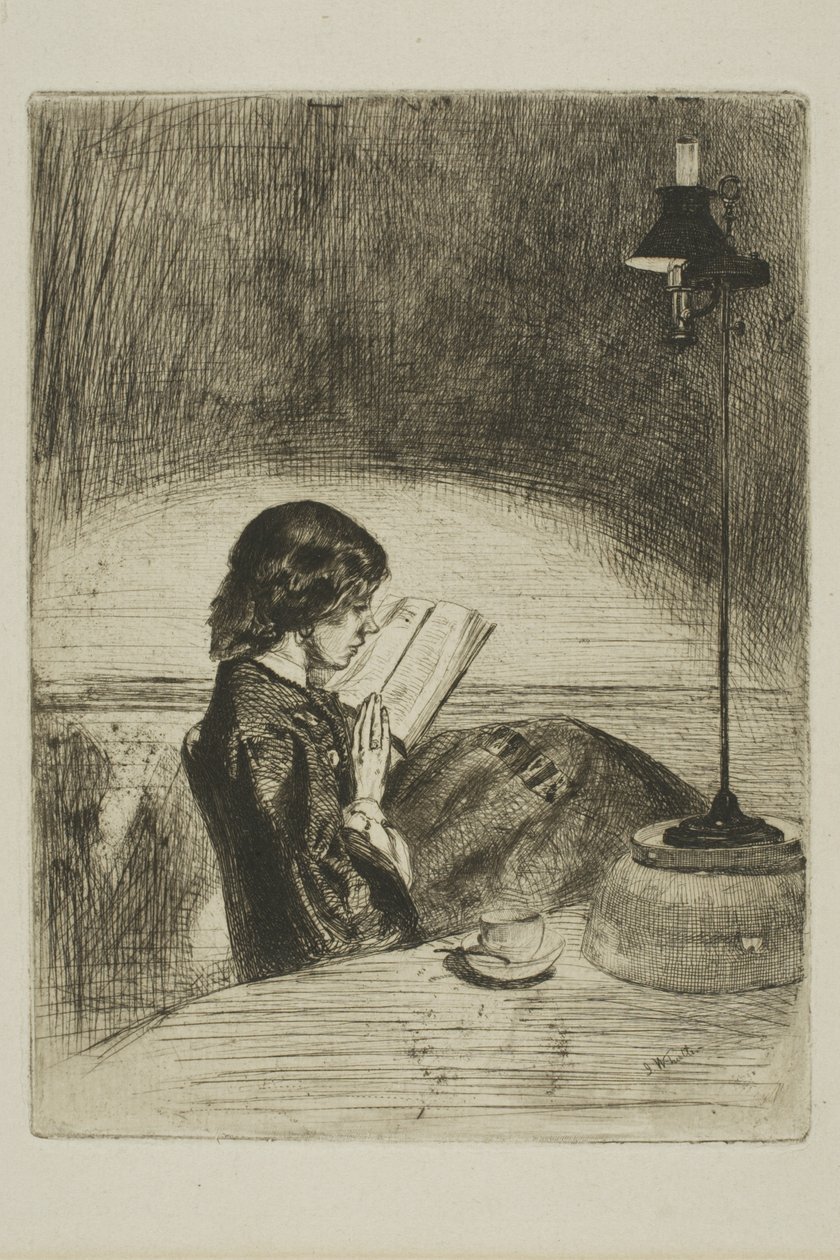 Reading by Lamplight by James Abbott McNeill Whistler