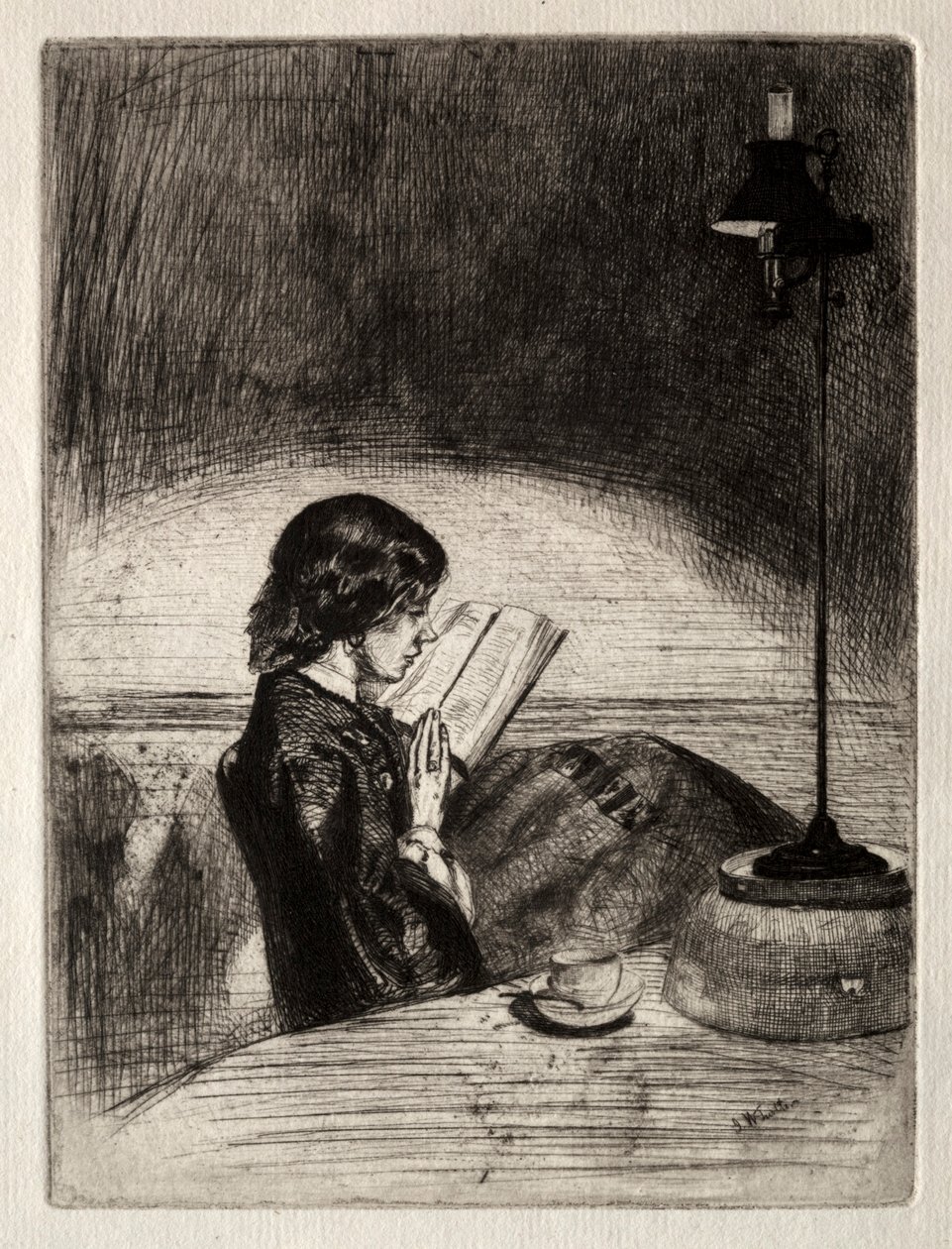 Reading by Lamplight by James McNeill Whistler