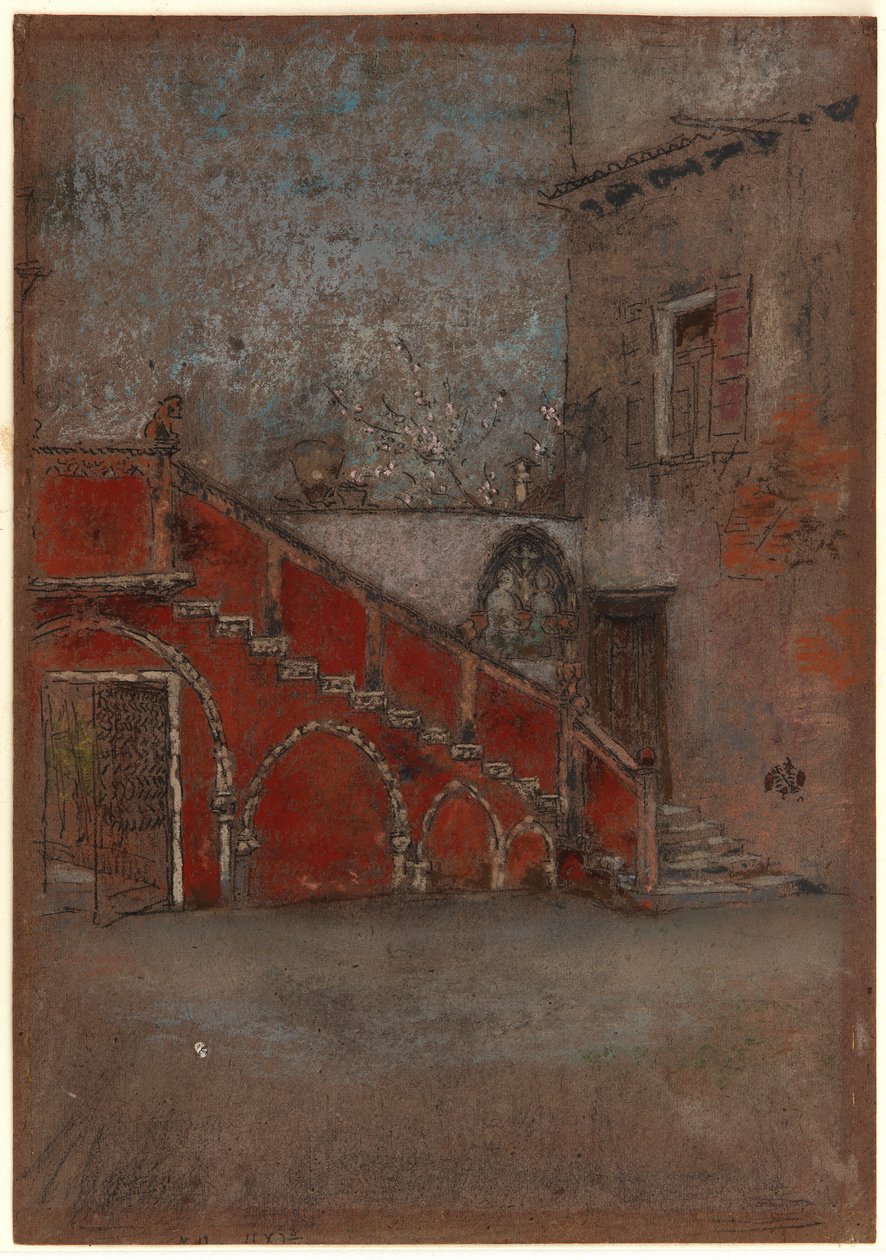 The Staircase: Note in Red by James Abbott McNeill Whistler