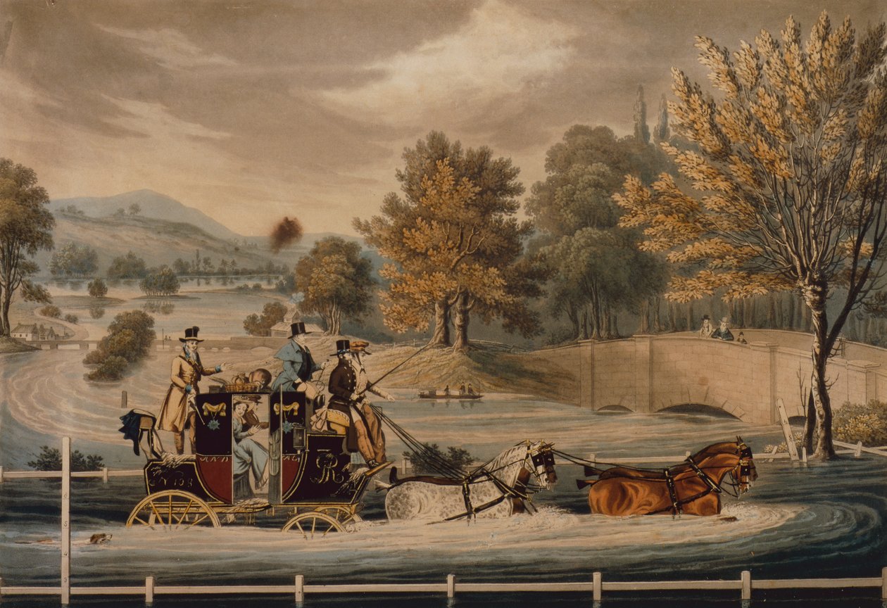 The Mail Coach in a Flood by James Pollard