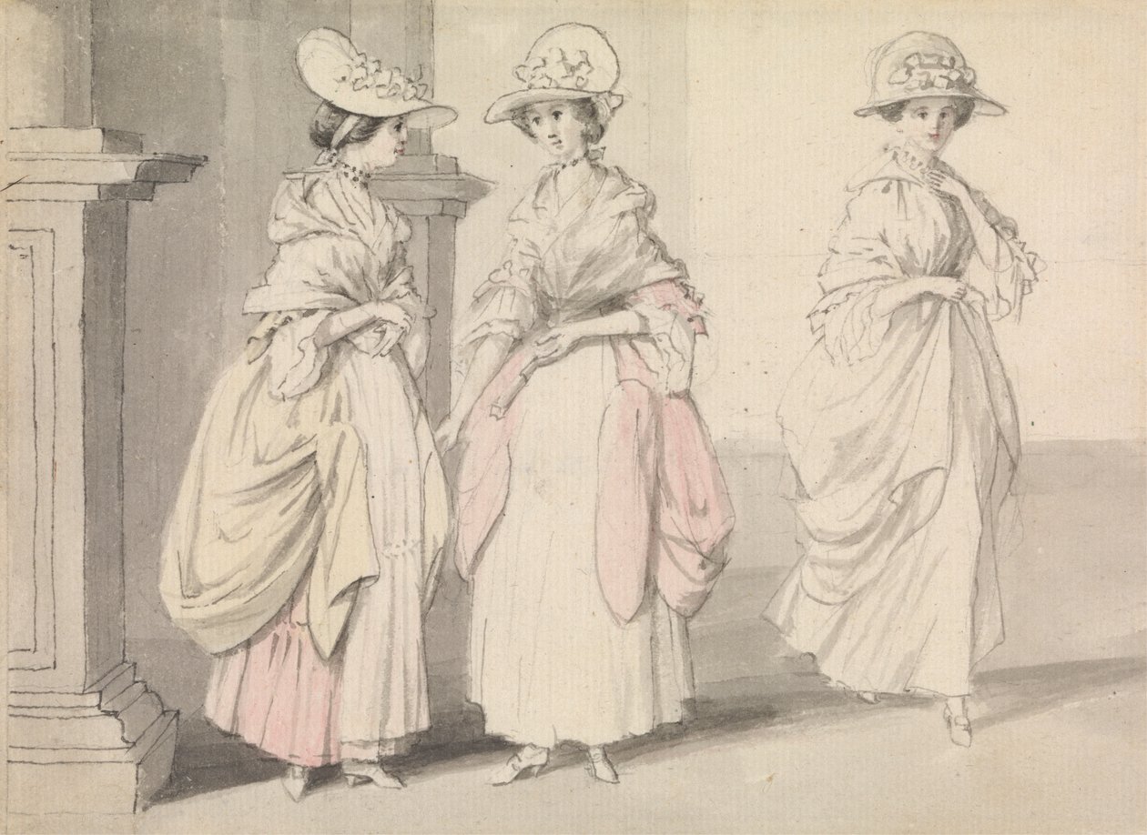 Three Ladies Standing on a Terrace by James Roberts