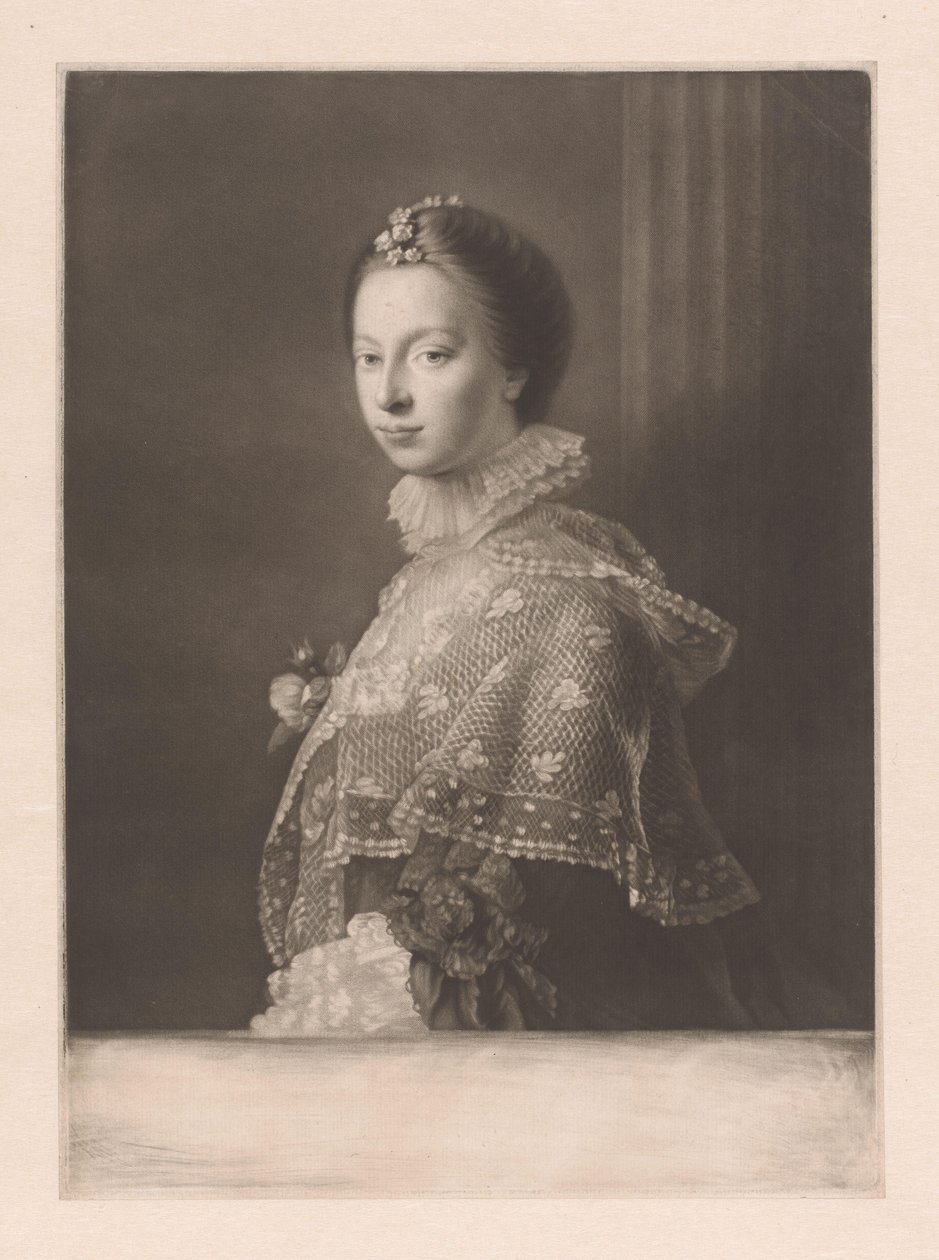 Portrait of Janet Erskine by James Watson (prentmaker)