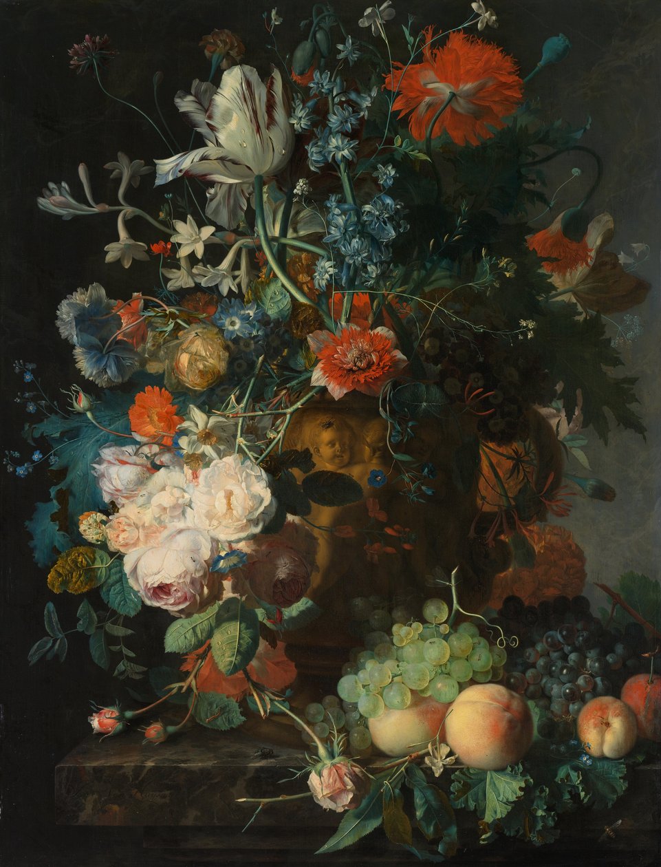 Still Life with Flowers and Fruits by Jan van Huysum