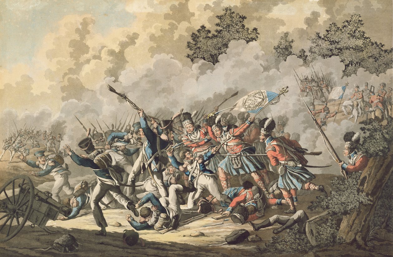 The Scottish Troops and the Old Imperial Guard, Waterloo, 18th June 1815 by Jan Anthonie Langendyk
