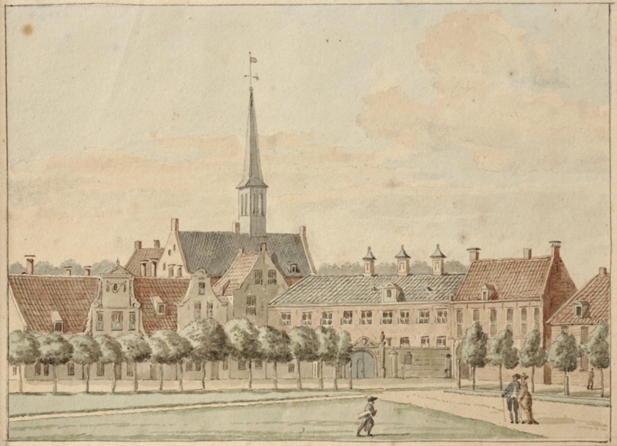 Martinikerkhof with the Prinsenhof and the Gardepoort by Jan Bulthuis