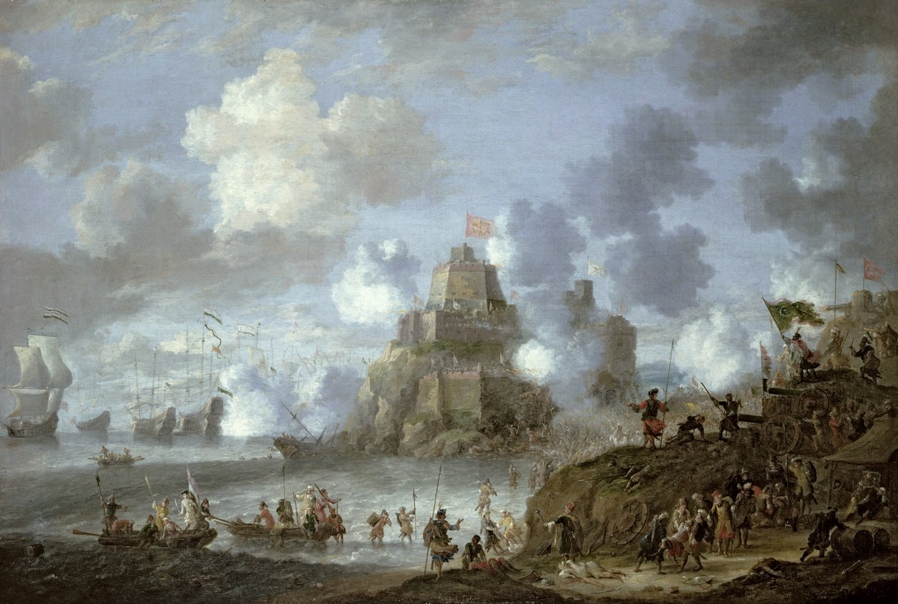 Mediterranean Castle under Siege from the Turks by Jan Peeters