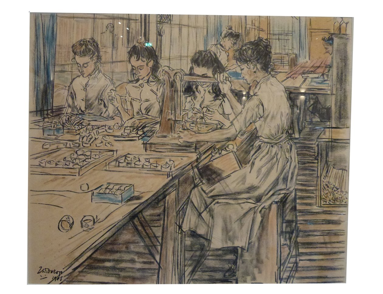 Night Lights, 1 of 12 Lithographs by Toorop on Candle Making by Jan Toorop